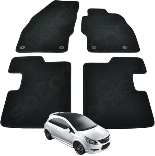 Vauxhall Corsa D & E (2006-2019) Car Mats UK-Made Tailored Fit Carpet Floor Mats Full Coverage Compatible Accessory Black Trim