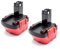vhbw 2X Akku kompatibel mit Bosch GSB 12VE-2, GSB 12, GLI 12, GLI 12V Flash Light, Exact 8, GDR 12V Elektrowerkzeug (1500 mAh, NiMH, 12 V)