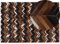Teppich Kuhfell braun 160 x 230 cm Zickzack Muster Echtleder Patchwork Balat