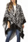 Sakkas 1928 - Lupe Womens Reversible Poncho Wrap Cape Schal Pullover Mantel Strickjacke Muster - Zebra Weiß - OS