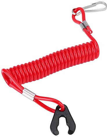 Outboard Kill Cord, Plastic Extendable Emergency Kill Stop Switch Outboard Motor Kill Cord Outboard Engine Kill Tether for Motorboat and Outboard Motors