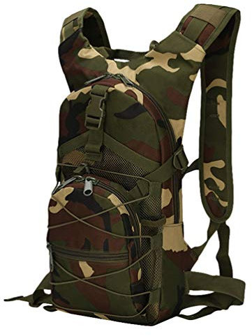HUIPYOU Militär Bike Rucksack 15L Camouflage Casual Wasserdicht Mehrfachtasche Dauerhaft Taktische Sport Reisen Trekking Wanderrucksack Klein Tasche Herren Damen Army Backpack Dschungel Camo