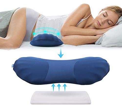 RESTCLOUD Almohada de Apoyo Lumbar para Dormir, Espuma viscoelástica, para aliviar el Dolor de Espalda Baja, Alivio del nervio ciático, Alivio del Dolor para Mujeres Embarazadas