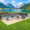 BRAST® Gartenmöbel Lounge Set XXL | 8-12 Personen viele Modelle & Farben | inkl. extra Dicke Kissen | TÜV geprüft | Outdoor Loungemöbel Sitzgruppe Essgruppe Garnitur | Dreams Grau