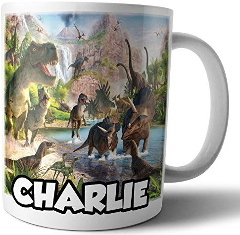 AK Giftshop Mug personnalisé – Thème dinosaure – Cadeau – Anniversaire – Noël – Cadeau – Cadeau – Père Noël secret