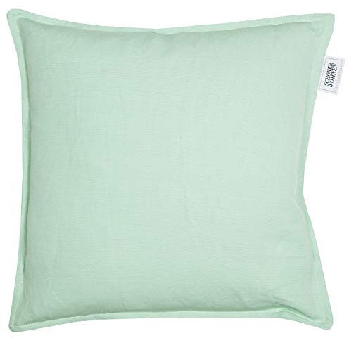 Schöner Wohnen Kollektion Lino Zierkissenhülle 2er Set Mint • Kissenhülle 40x40 ohne Füllung • hochwertige Leinen-Baumwoll Mischung • waschbarer Zierkissenbezug