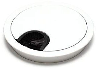 sossai® Pasacable Redondo/Canal de cableado/Salida de Cables | 1 Pieza | KDM1-WH | Diseño: Blanco | Diámetro: 80 mm | Material: Metal