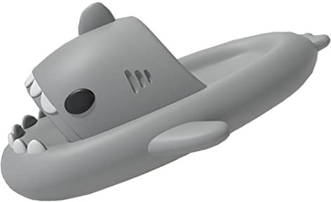 SMajong Ciabatte Squalo Estive Bambini e Ragazzi Pantofole da Bagno Bambino Ciabatta da Doccia Antiscivolo Sandali da Spiaggia e Piscina a Punta Aperta Grigio 35-36 EU