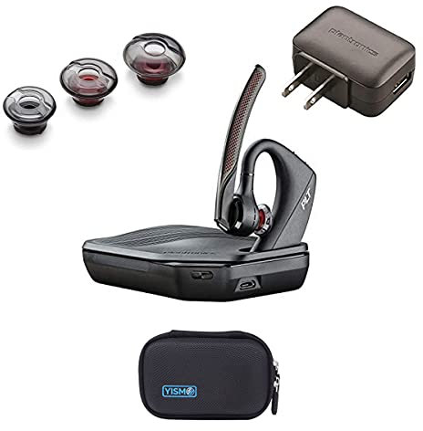 Plantronics 206110-01 (Poly) 5200-UC Bluetooth Headset Bundle. Includes Headset, Charging case, Wall Plug, earpieces and Yismo Water-Resistant Carry case. PC, Mac, Android and Most Software.