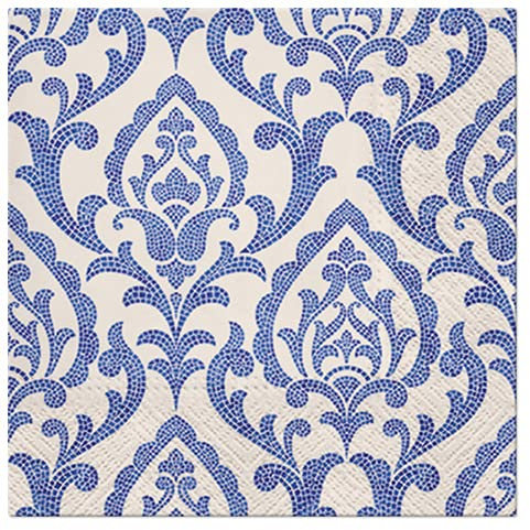 20 Servietten Blaue, strukturierte Ornamente | Decoupage | Tischdeko 33x33cm