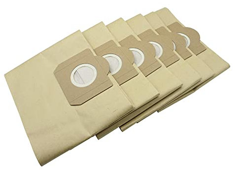 KENSHIRE 6 pack paper filter bags compatible for Karcher bags WD3 WD3P bags Wet & Dry vacuum cleaner part A 2204, A 2234 PT, A 2534 PT SE 4001, SE 4002 vacuum, 6.959-130