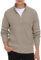 Hisir Men's Jumpers 1/4 Zip Tops Winter Warm Knit Polo Neck Jumper Long Sleeve Soft Cozy Turtle Neck Quarter Zip Knitwear Pullover Sweaters for Men (02 Khaki, L)