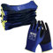NITREX 270NF 10 Pairs of Gardening Gloves, Sandy Nitrile Palm Coating, Abrasion and Tearing Protection, Reduces Hand Fatigue, Blue/Black, Size 6