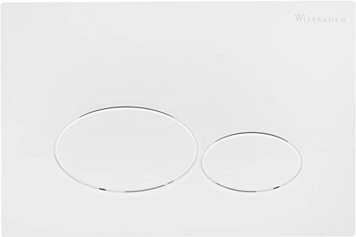 Saqu Flat Round Betätigungsplatte für Geberit UP320 Weiß Glänzend - WC Spülkasten Drückerplatte