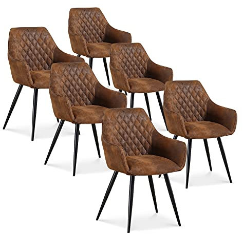 INTENSE DECO Lot de 6 chaises Victoria Vintage Pieds Noir