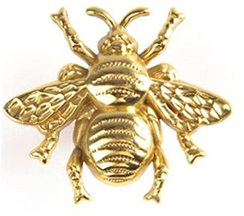 Froiny Golden Brass Bee Door Handle Bumble Metal Knob Pull Handle for Cupboards Doors Cabinets Drawers Furniture Kitchens, Black, 41x24mm