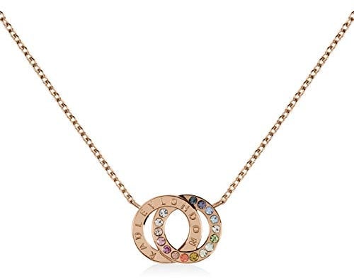 RADLEY Rocks Ladies 18ct Rose Gold Plated Rainbow stone Necklace RYJ2138