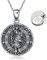 YFN Heiliger Christophorus Halskette Sterling Silber St Christopher Anhänger Religiöser Schmuck Sankt Christophorus Geschenke für Damen Herren