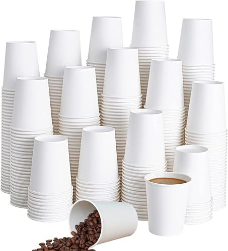 Nationwide Paper 100 White Paper Cups, Large Paper Cups Single Wall, Takeaway for Hot and Cold Drinks, Party Cups, Eco-Friendly, 100% Recyclable, 16oz (473ml)