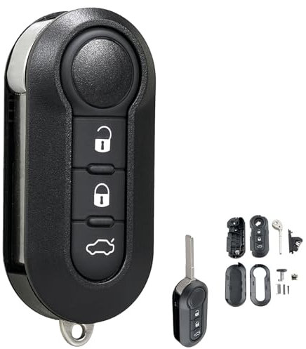 3 Buttons Car Key Fob Case For Fiat 500 Panda Punto Bravo Ducato Bipper Citroen Relay Jumper Peugeot Boxer Van Remote Key Shell Cover with Blade (Fiat Car Key Case)