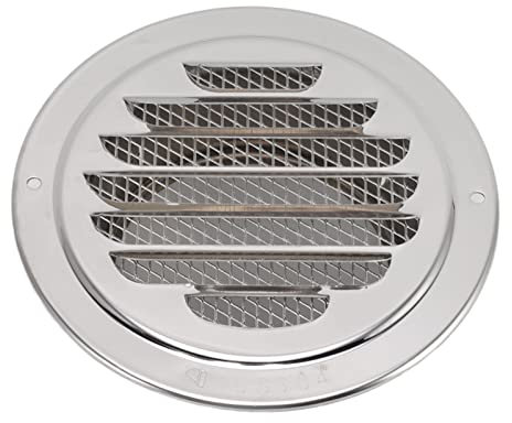 Haofy Lüftungsabdeckung 304 Edelstahl Runde Abluftkanal Grillkappe für Küche und Bad Flache Abdeckung aus feinem Metallgitter 160 mm / 6,3 Zoll