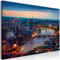 decomonkey Bilder London 60x40 cm 1 Teilig Leinwandbilder Bild auf Leinwand Vlies Wandbild Kunstdruck Wanddeko Wand Wohnzimmer Wanddekoration Deko Haus Themse Stadt Nacht Sonnenuntergang Blau