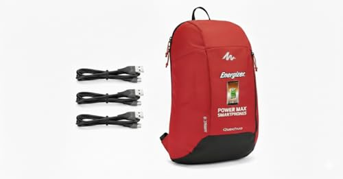 Energizer - 3 x Lightning-Kabel 1,2 m – Laden & Synchronisieren (2,4 A/480 Mbit/s) für Apple Smartphones + Rucksack 10 l