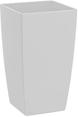 ECOMACETAS FLOWERPOT STORE Maceta de Colores de Plástico. Alargada Rectangular Decorativa 26 cm De Alto (Blanco Snow, 1)