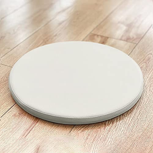 ZIBENE Stuhlkissen Rund 40cm, Sitzkissen Stuhl Rund Antirutsch, Stuhlkissen Outdoor Wasserfest Schmutzabweise Sitzpolster Gartenstuhl 40cm Durchmesser Ohne BäNder Leder Bezug Mit ReißVerschluss Weiß