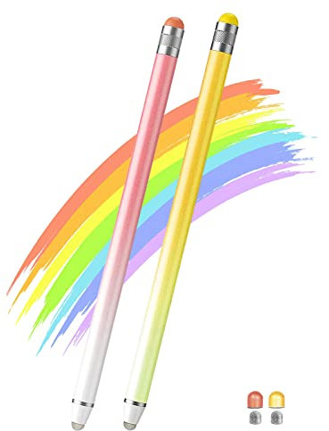 Luntak Tablet Pen Stylus 2 in 1 Sensitivity & Precision iPhone Pencil 2 Pack Stylus Pens for Touch Screens with 4 Extra Tip,Capacitive Stylus Pen for iPad Pro/Mini/Air/iPhone/Samsung Galaxy and so on