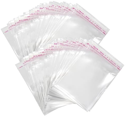YDHfdc 300 Stück Tüten Transparent Zellophanbeutel 7x10cm OPP Tütchen Selbstklebend Plastiktüten klein Flachbeutel für Kekse, Süßigkeiten, Schokolade