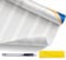 Simple Fix Fensterfolie Streifen 90 x 200 cm - Sichtschutzfolie Fenster Folie, Isolierfolie - Fensterfolie Blickdicht Selbsthaftend - Streifen