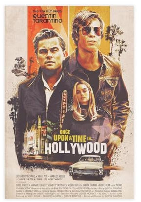 NEDOES Once Upon A Time in Hollywood Minimalistisches Filmposter auf Leinwand, Schlafzimmer, Dekoration, Sport, Landschaft, Büro, Raumdekoration, Geschenk, ungerahmt, 30 x 45 cm