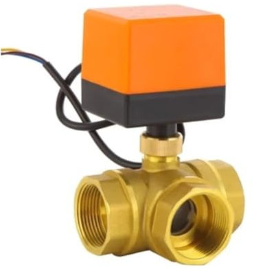 DN15/DN20/DN25 elektrisch motorisierter Messing-Kugelhahn DN20 AC 220 V 2-Wege 3-Draht mit Stellantrieb (Color : 220V, Size : 3W DN40)
