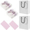 2-teilige Geschenkbox mit 2 weißen Papiertüten, Ohrring-Geschenkbox, Armband-Box, Schmuck-Geschenkbox, Geschenkbox mit Band