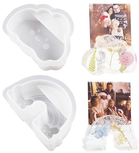 Attuslla Moule Resine Epoxy Forme de Nuage Résine Moule en Silicone, Moules Hexagone en Résine pour La Préservation Des Fleurs, Décorations pour La Maison, Organiser Le Livre