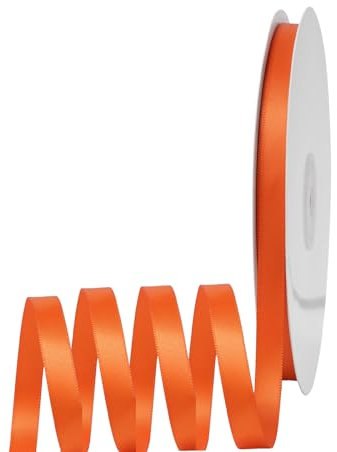 Satinband Orange 6mm Breit Geschenkband Satin,91m Satinbänder Orange Dick Schleifenband Dekoband Seidenband Geschenkverpackung Stoffband Geschenkbänder für Dekorieren Basteln Kleid Hochzeit Geburtstag