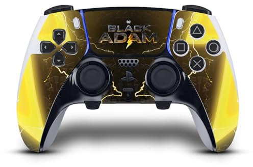 Head Case Designs Offizielle Black Adam Blitz Logo Grafik Kunst Vinyl Haut Gaming Aufkleber Abziehbild Abdeckung kompatibel mit Sony PlayStation 5 PS5 DualSense Edge Controller