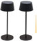 ANTELA Solar Tischlampe Kabellos Dimmbare LED Tischleuchte Outdoor, Aufladbar Warmweißes Licht 3000K Metallmaterial für InnenAußen Restaurant/Schlafzimmer/Bar,IP44,Schwarz,2PCs