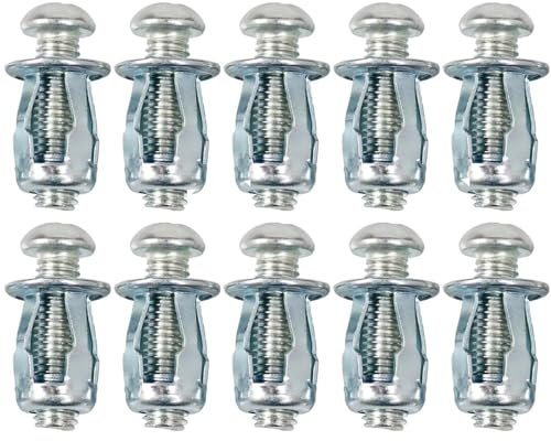 Hohlraumdübel aus Metall, M6, 25 mm, Hohltürbefestigungen, Wandanker für 0–5 mm Hohltüren, Wand, Eisenblech, Aluminiumblech, Trockenbau, 10 Stück