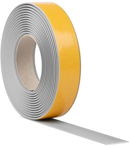 Quest Übergangsprofil Selbstklebend 5m – PVC Übergangsleiste Übergangsschiene Abdeckleiste Bodenleiste Ausgleichsprofil – Grau, 50mm