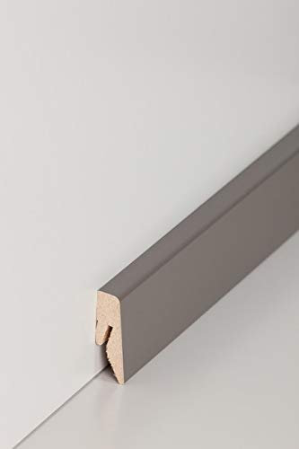 PROVISTON Plinthe en MDF - 15 x 40 x 2500 mm - Cœur en MDF filmé gris anthracite - À coller, clipser, visser et clouer - Plinthe by PROVISTON - 2,5 m - 1 pièce