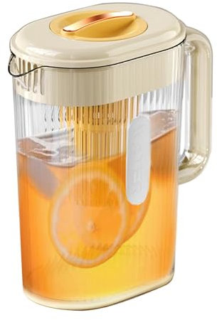 Iced Tea Pitcher | 2L Beverage Container | Water Pitcher with Lid | Juice Storage Container | Cold Brew Pitcher | Cold Water Carafe for Water, Iced Tea, Juice, Beverage, Cold Brew