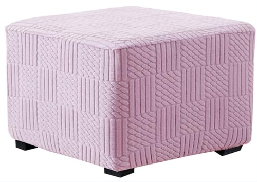 MSNCS Hockerbezug Quadratisch 60x60/40x40/55x55 Stretch Fußhocker Bezug Ottoman Cover Schonbezug Hocker Hussen für Fußhocker Stretch Ottoman Cover Square Protective Cover(Color 6,55x55cm/22x22in)