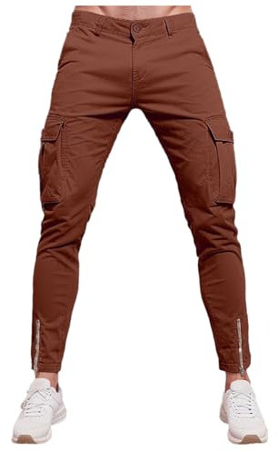 WKAYsIV Herren Pants Sporthose Herren Herren Sommer Hose Overalls Shot Bequeme Freizeithose Angelbekleidung Herren Winter(Rot,M)