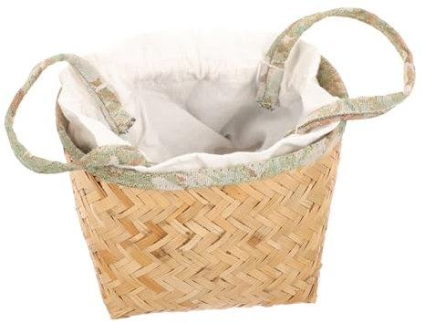 OKUMEYR Cestino Intrecciato a Mano Con Coulisse Bordo Piscina Cesto Della Biancheria Intrecciato Cestini Cesto Di Tovaglioli Arredamento Cubo Coperta Cestino Per Picnic Stoffa