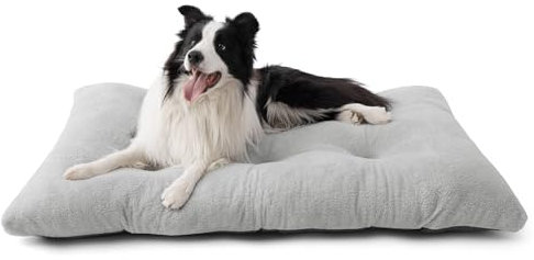 BEDSURE Hundebett Waschbar Extra Groß - XL Hundekissen Bett Beruhigende Hundematratze mit Rutschfestem Boden, Hund Angst Kissen für Sehr Große Haustiere, Hellgrau, 104x69x8cm