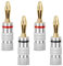 zurabini Banana Plugs 2 Pairs/ 4 PCS,24K Gold Plated 4mm Speaker Connectors for Speaker Wire, Speakers Amplifier Hi-Fi AV Receiver Stereo Home Theatre Audio Wire Cable Screw Connector