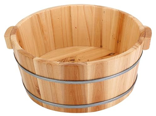 Fußbad Schüssel 14.2x6.3 '' Holzpediküre Schüssel Spa Massage Fuß einweichen Badewanne Fußbadesbecken