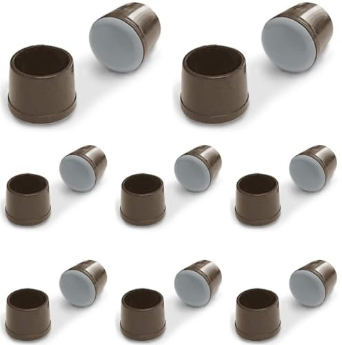 Keay Vital Parts Embouts de virole avec base en téflon (voir la deuxième photo pour le guide de commande), protections de sol rondes pour pieds de chaise, patins de meubles pour planchers en bois dur